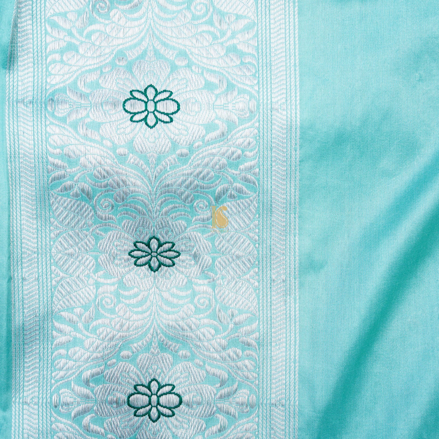 Handwoven Pure Katan Silk Blue Kadwa Jaal Silver Zari Banarasi Saree - Khinkhwab