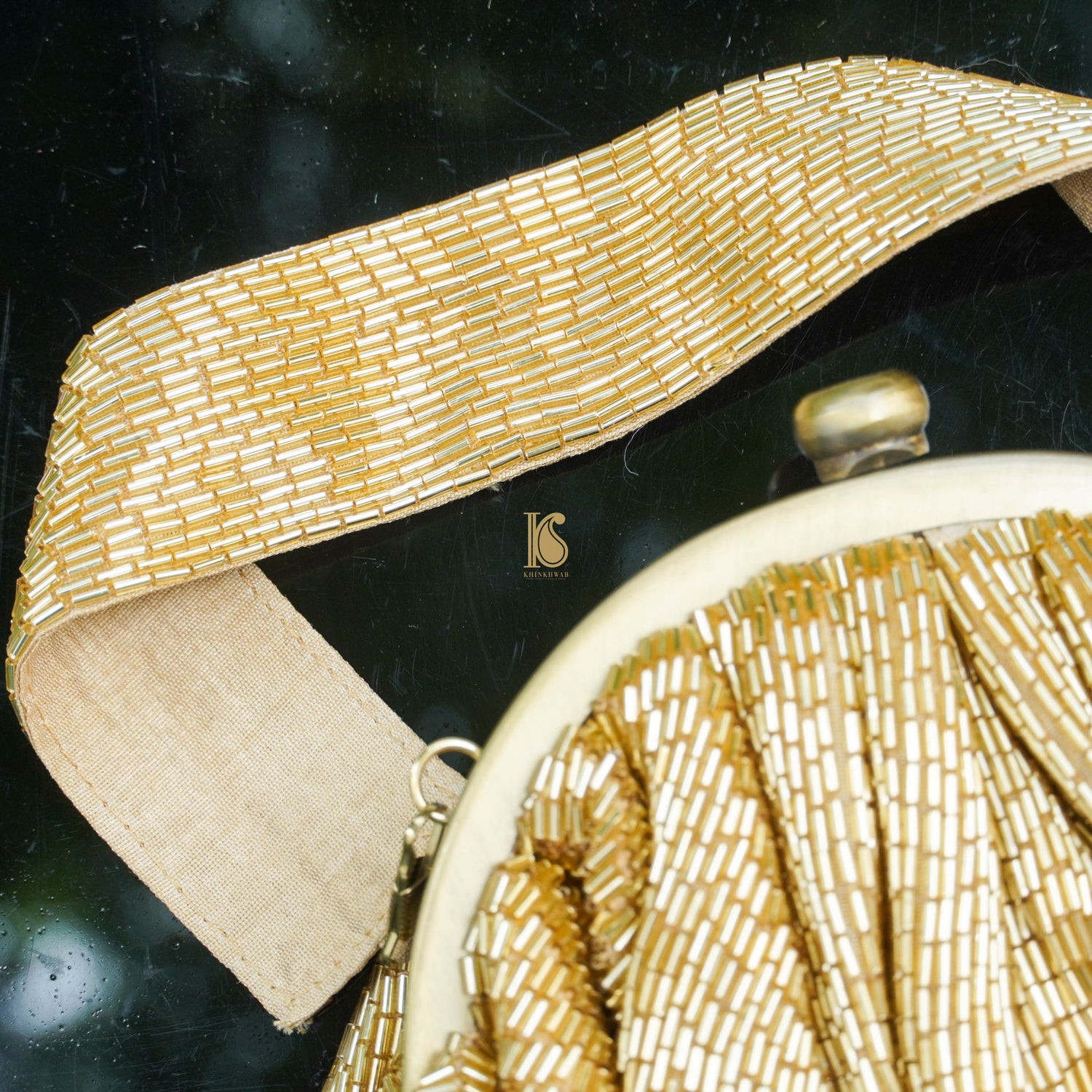 Gold Hand Crafted Potlis Bag - Khinkhwab