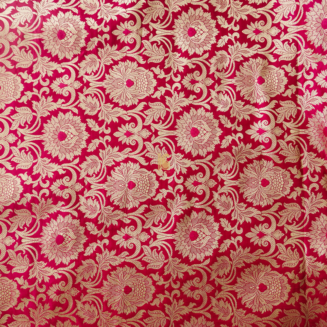 Pink Banarasi Semi Silk Brocade Fabric - Khinkhwab