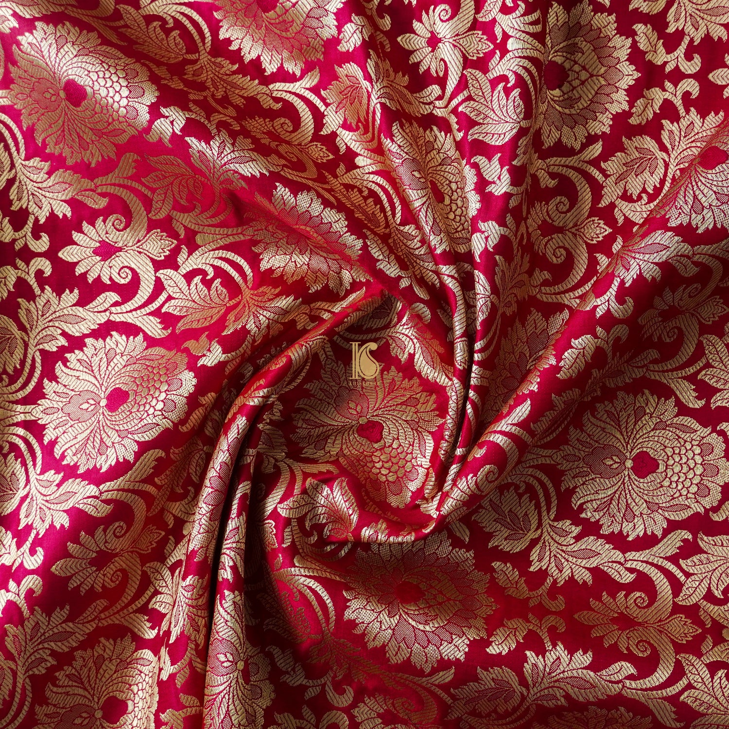 Pink Banarasi Semi Silk Brocade Fabric - Khinkhwab
