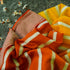Yellow & Orange Pure Georgette Handloom Banarasi Stripes Saree - Khinkhwab