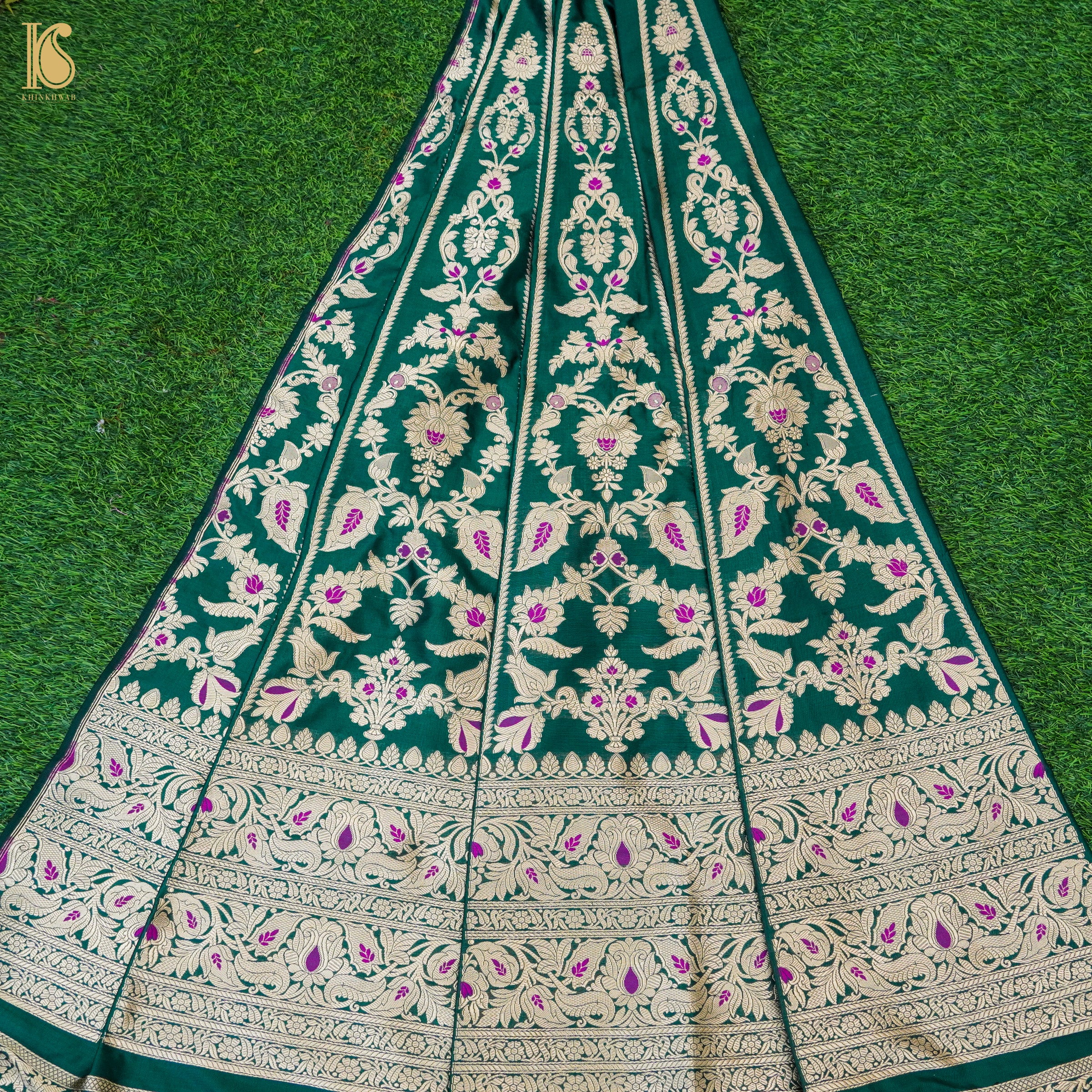Handloom Banarasi Katan Silk Kalidar Lehenga – Khinkhwab