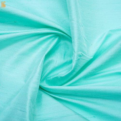 Blue Pure Raw Silk Fabric - Khinkhwab
