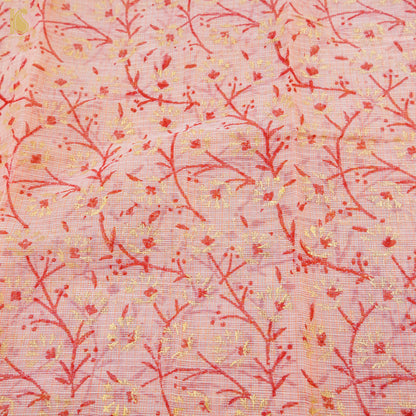 Rose Pink Handloom Kota Cotton Print Saree - Khinkhwab