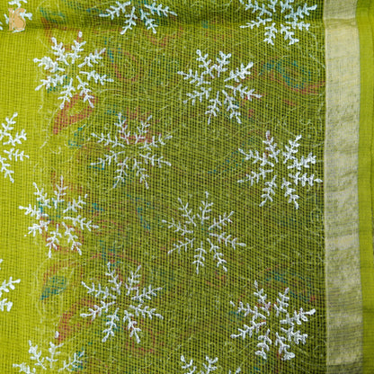 Wattle Yellow Handloom Kota Cotton Print Saree - Khinkhwab