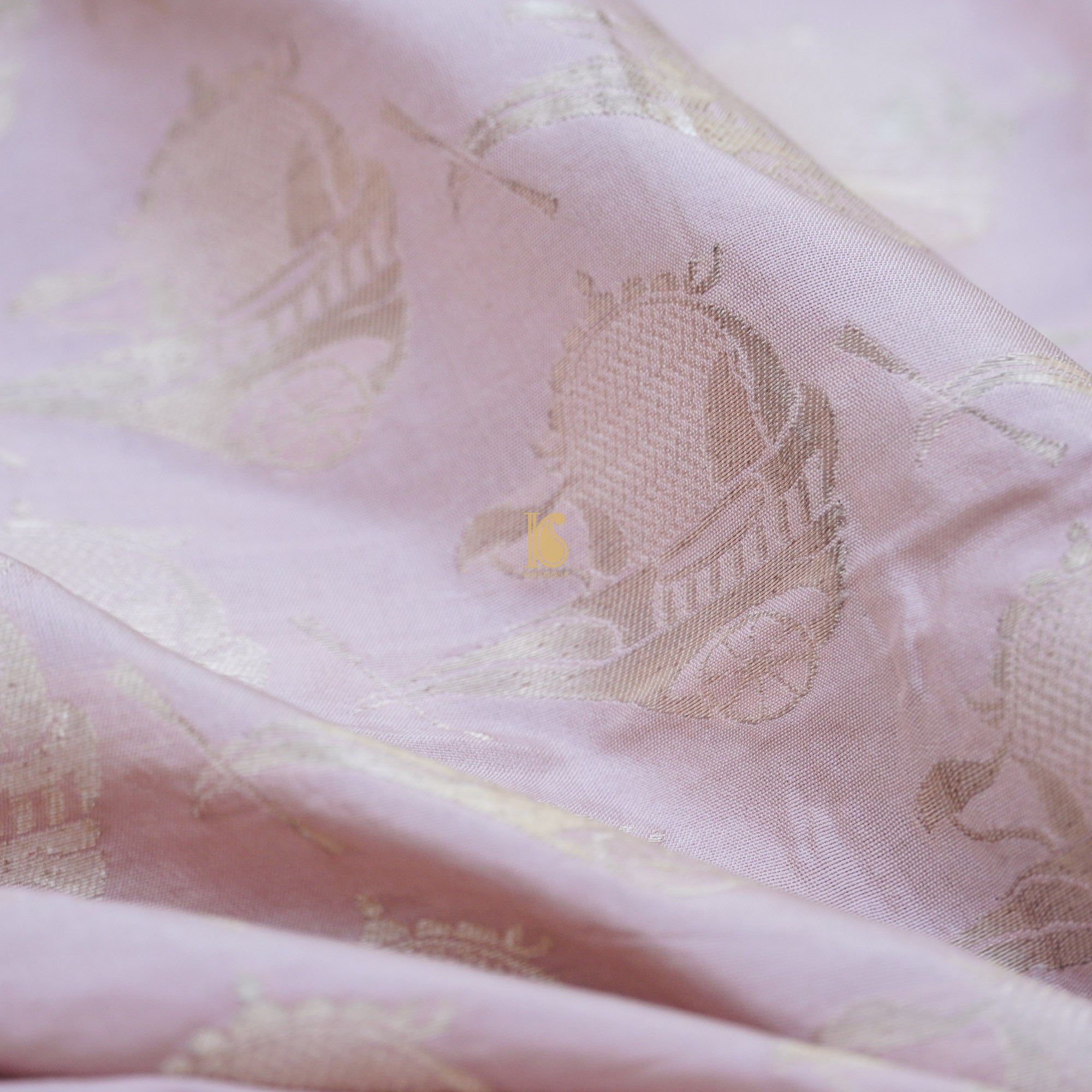 Chatelle Handwoven Pure Katan Silk Banarasi Paalki Fabric - Khinkhwab