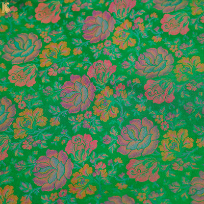 Salem Green Pure Banarasi Silk Handwoven Tanchui Kurta Fabric - Khinkhwab