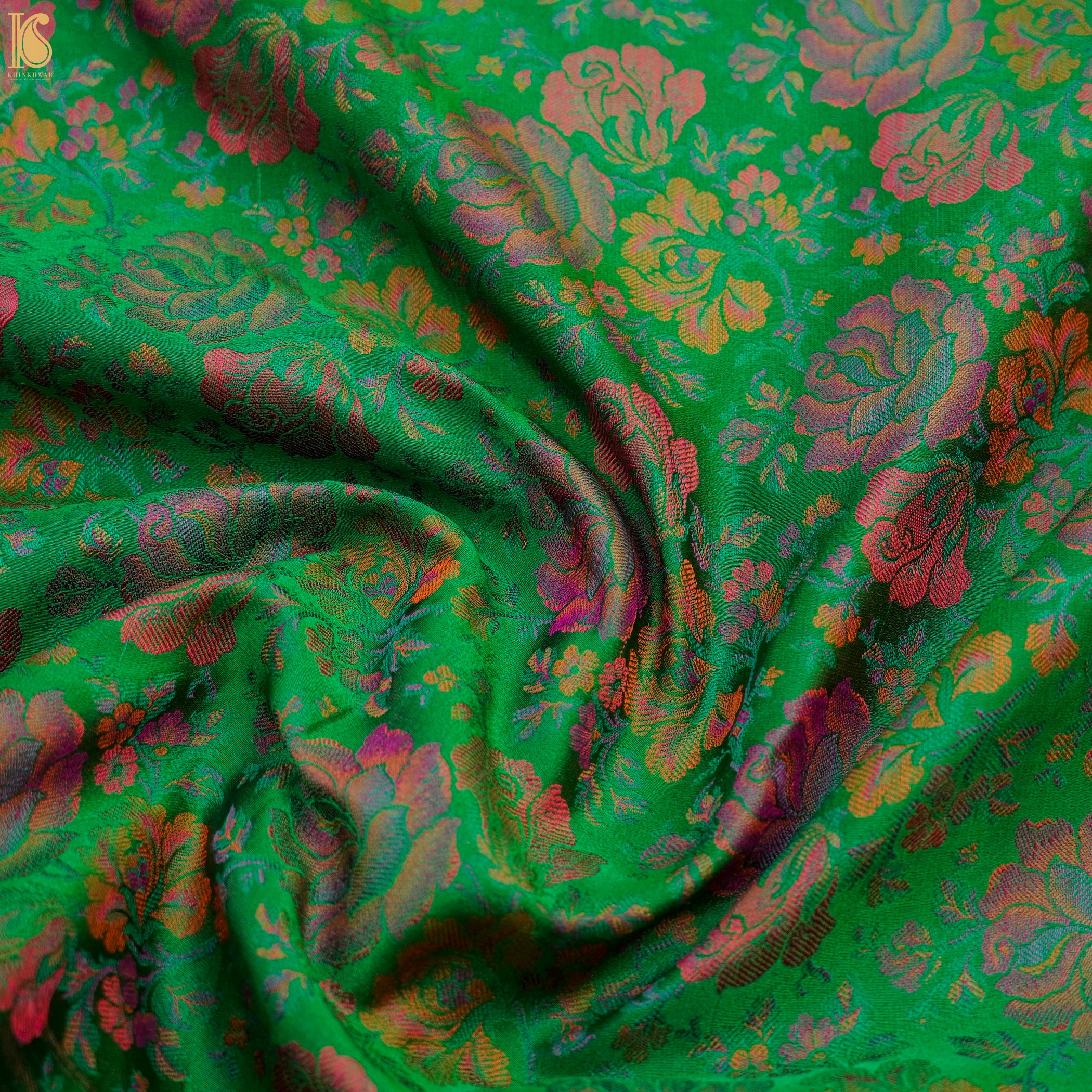 Salem Green Pure Banarasi Silk Handwoven Tanchui Kurta Fabric - Khinkhwab