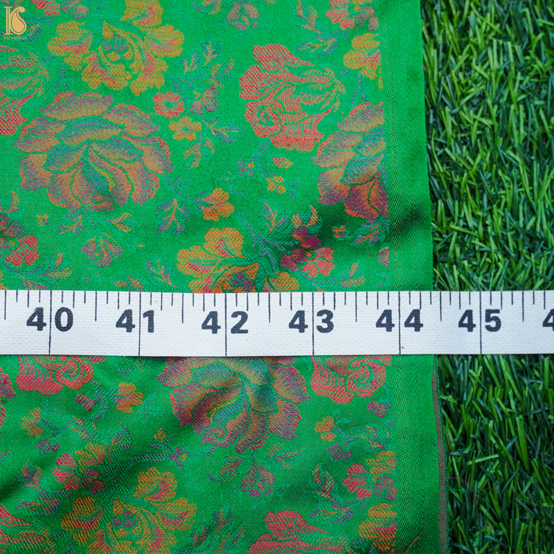 Salem Green Pure Banarasi Silk Handwoven Tanchui Kurta Fabric - Khinkhwab