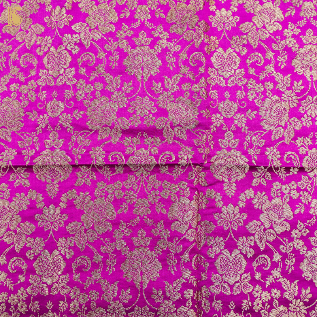 Magenta Pure Katan Silk Banarasi Blouse Fabric - Khinkhwab