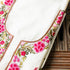 White Handcrafted Parsi Gara Dupion Silk Kurta Fabric - Khinkhwab