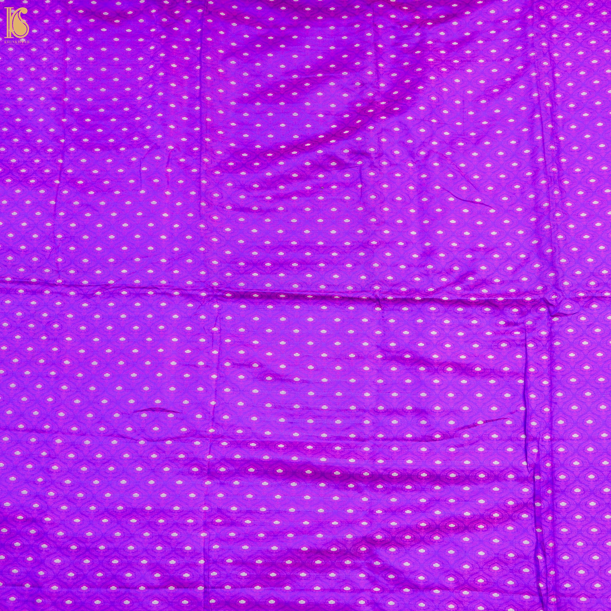 Violet Pure Banarasi Silk Handwoven Tanchui Kurta Fabric - Khinkhwab