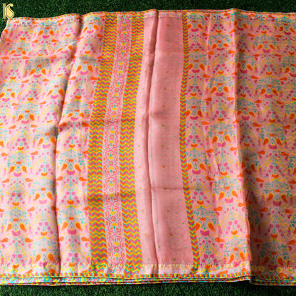 Lale - Beauty Bush Pink Pure Organza Print Saree - Khinkhwab