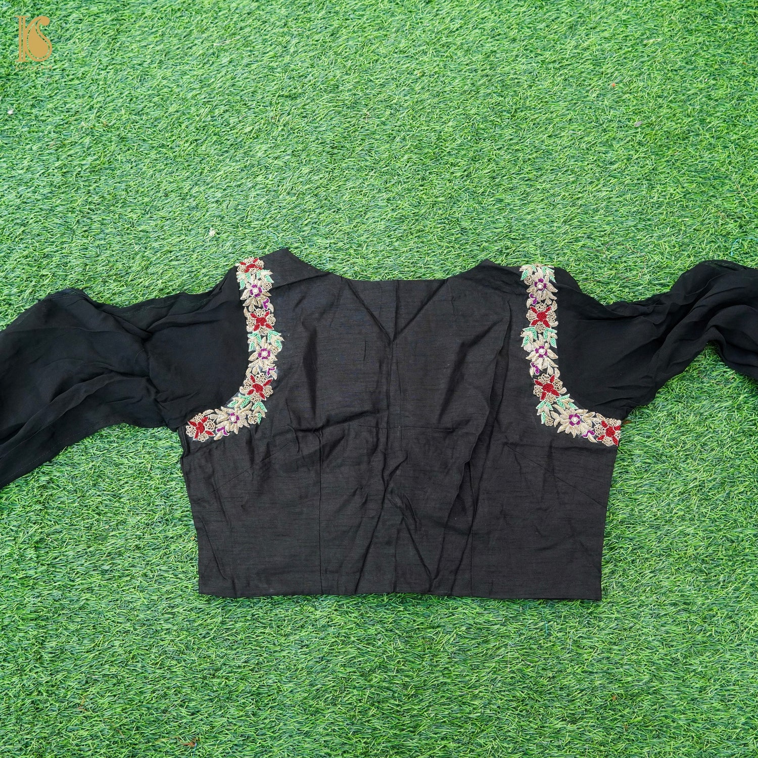 Black Georgette Shikargah Banarasi Shikargah Stitched Lehenga Set - Khinkhwab
