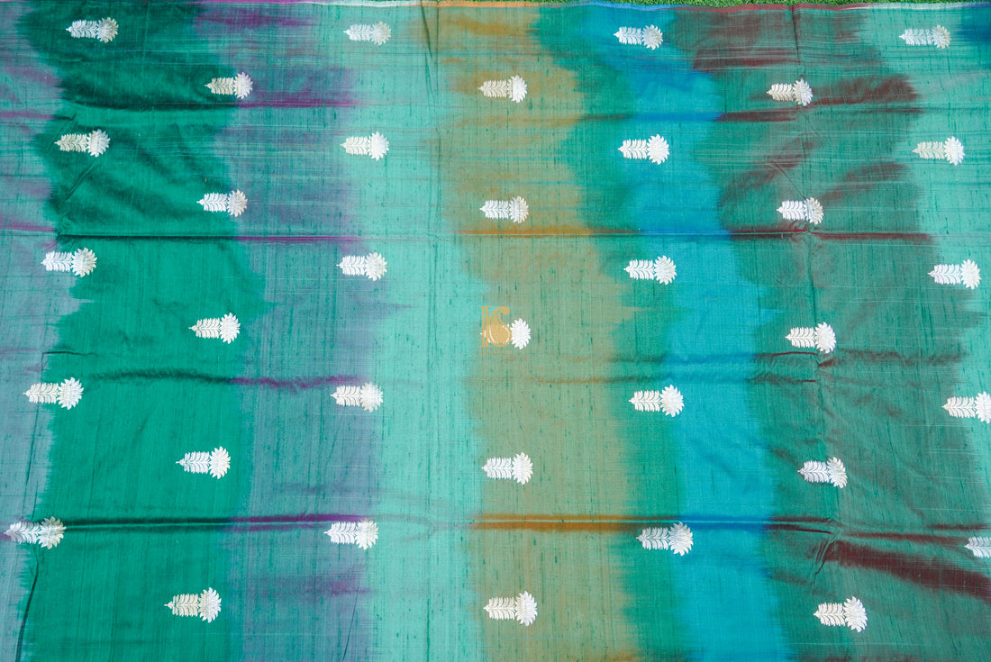 Multicolor Pure Raw Silk Banarasi Fabric - Khinkhwab