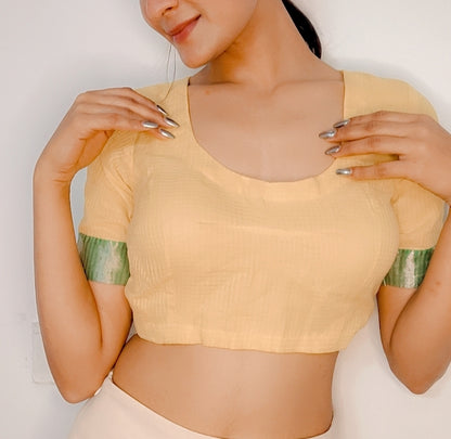 Pure Tissue Silk Stitched Sleeveless Blouse – Khinkhwab