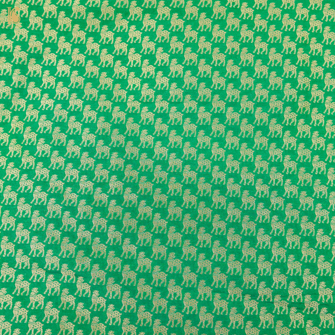 Jade Green Banarasi Semi Silk Fabric - Khinkhwab