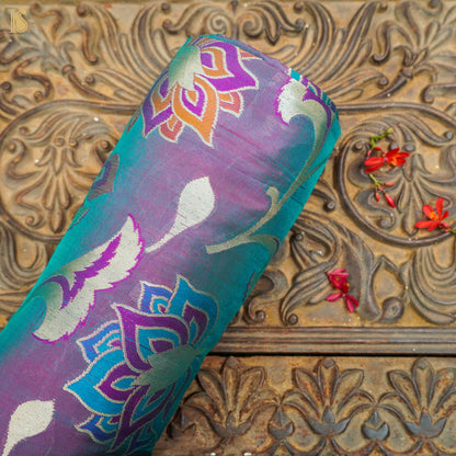 Affair Purple Pure Katan Silk Banarasi Meenakari Handloom Fabric - Khinkhwab