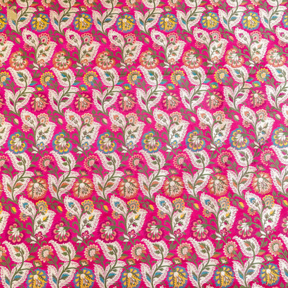 Razzmatazz Pink Kinkhab / Kimkhab Brocade Banarasi Fabric - Khinkhwab