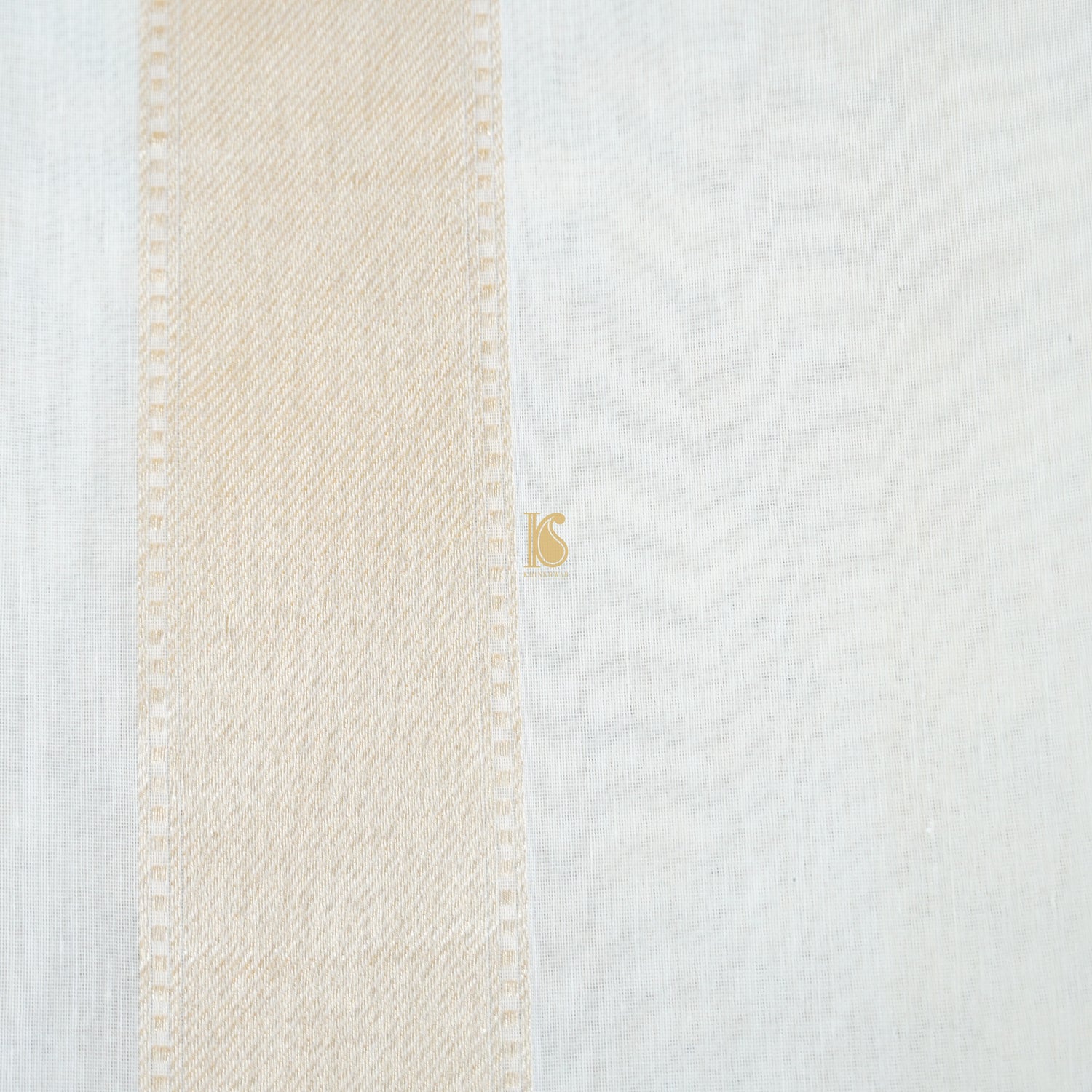 Handloom Pure Cotton Pale White Banarasi Saree - Khinkhwab