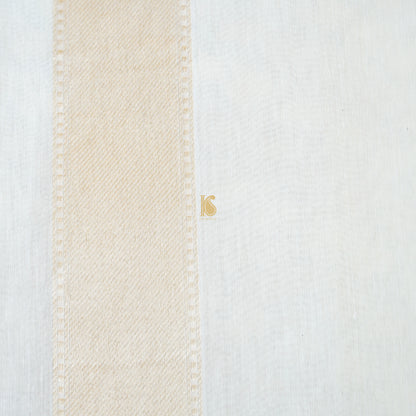 Handloom Pure Cotton Pale White Banarasi Saree - Khinkhwab
