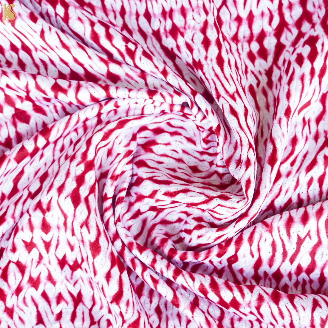Amaranth Red Pure Gajji Handloom Shibori Fabric - Khinkhwab