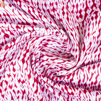 Amaranth Red Pure Gajji Handloom Shibori Fabric - Khinkhwab