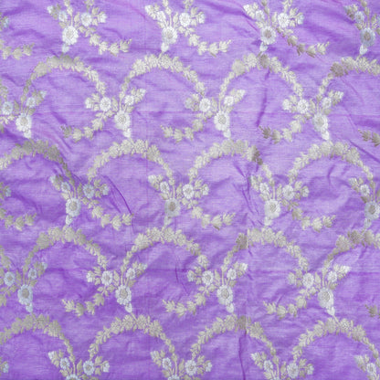 Purple Banarasi Semi Silk Fabric - Khinkhwab
