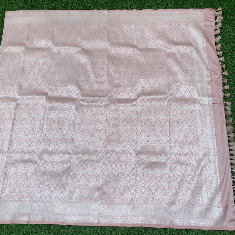 Lily Pure Katan Silk Handloom Banarasi Silver Zari Dupatta - Khinkhwab