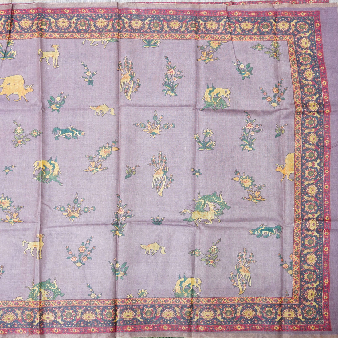 Pure Tussar Silk Deer Print Dupatta - Khinkhwab