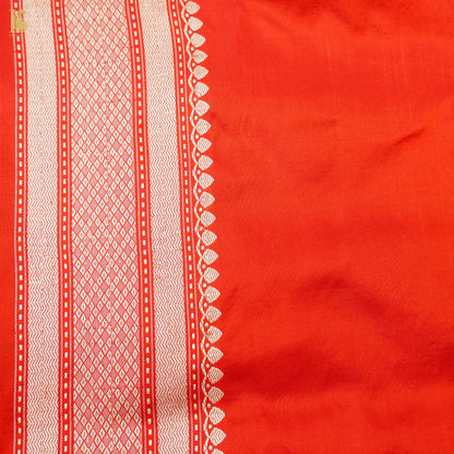 Red Handloom Katan Silk Banarasi Shikargah Kadwa Saree - Khinkhwab