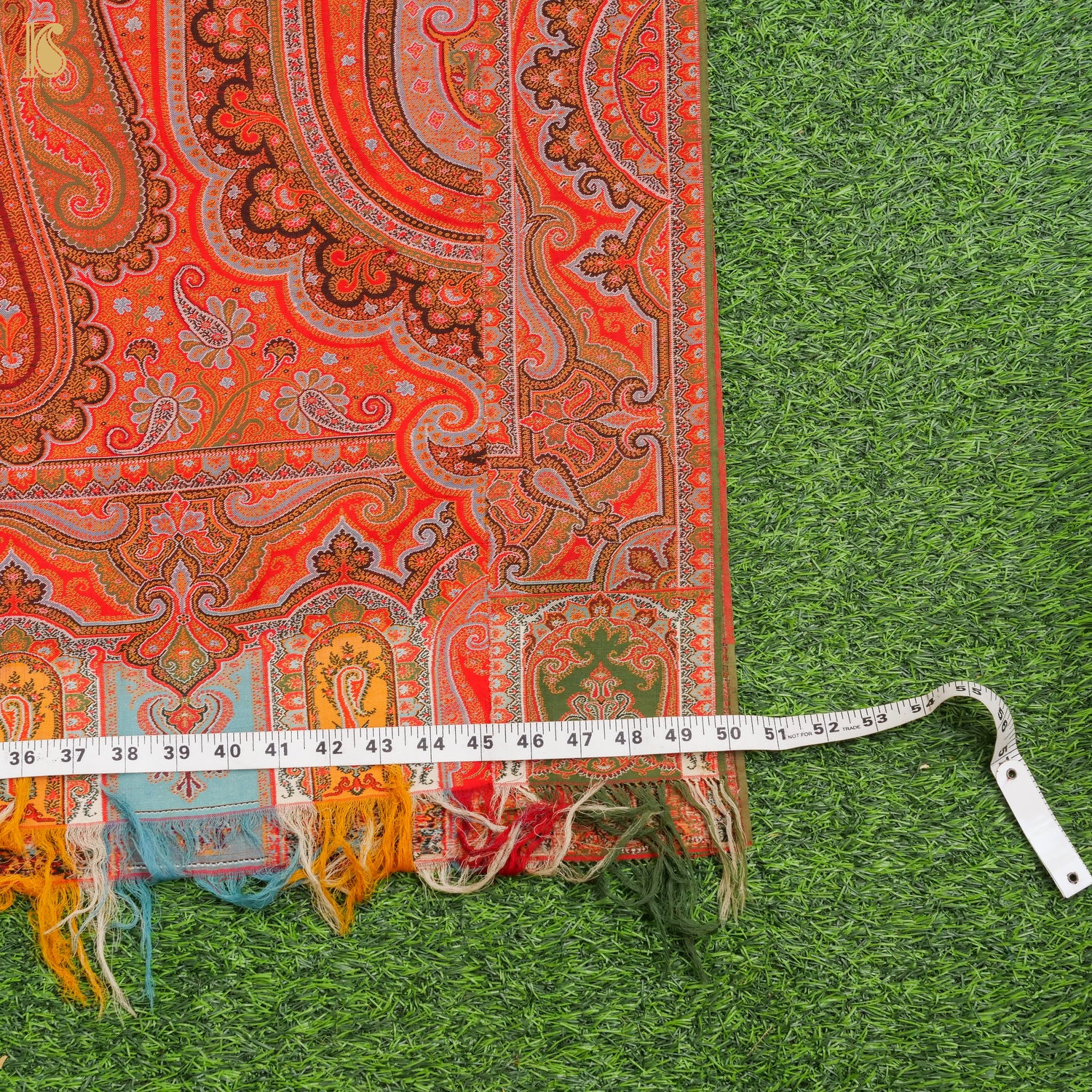 Red Pure Pashmina Handwoven Antique Kani Embriodery Kashmiri Shawl - Khinkhwab