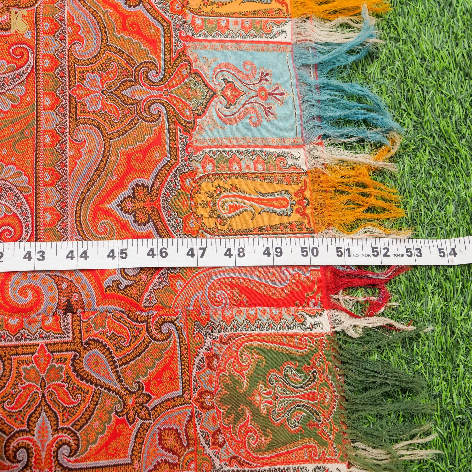 Red Pure Pashmina Handwoven Antique Kani Embriodery Kashmiri Shawl - Khinkhwab