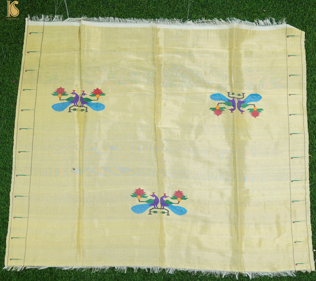 Pure Silk Paithani Handwoven Meenakari Peacock Blouse Piece - Khinkhwab