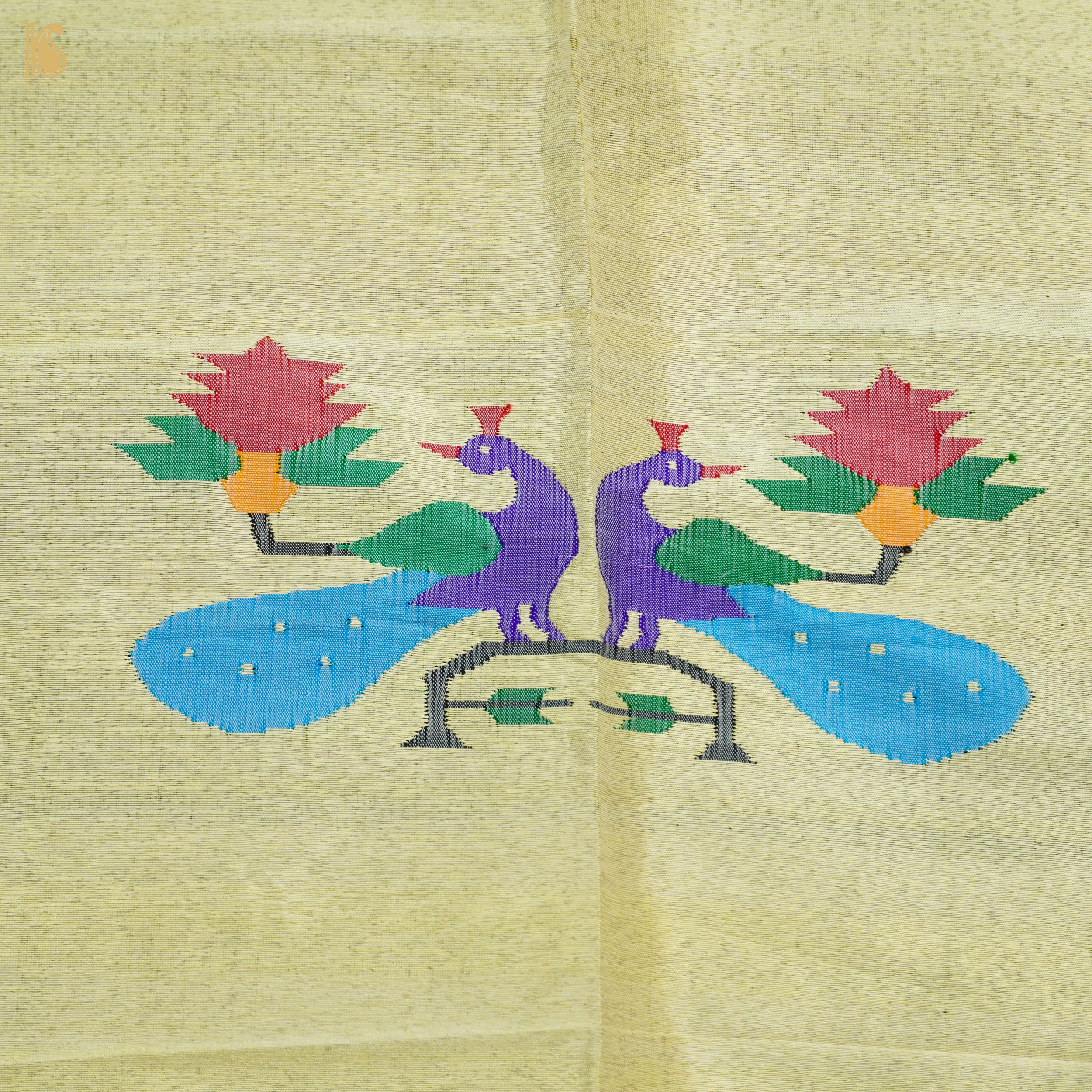 Pure Silk Paithani Handwoven Meenakari Peacock Blouse Piece - Khinkhwab