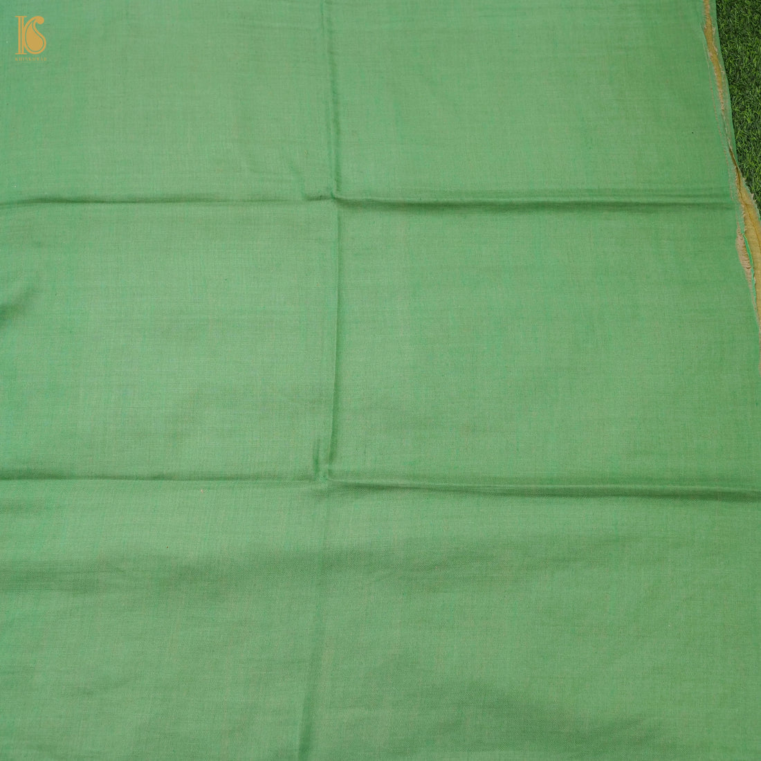 Amulet Green Tissue Semi Pashmina Handwoven Kashmiri Stole - Khinkhwab