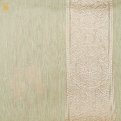 Heathered Gray Pure Cotton Handloom Banarasi Jamdani Saree - Khinkhwab