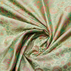 Fern Green Pure Banarasi Silk Handwoven Tanchui Kurta Fabric - Khinkhwab