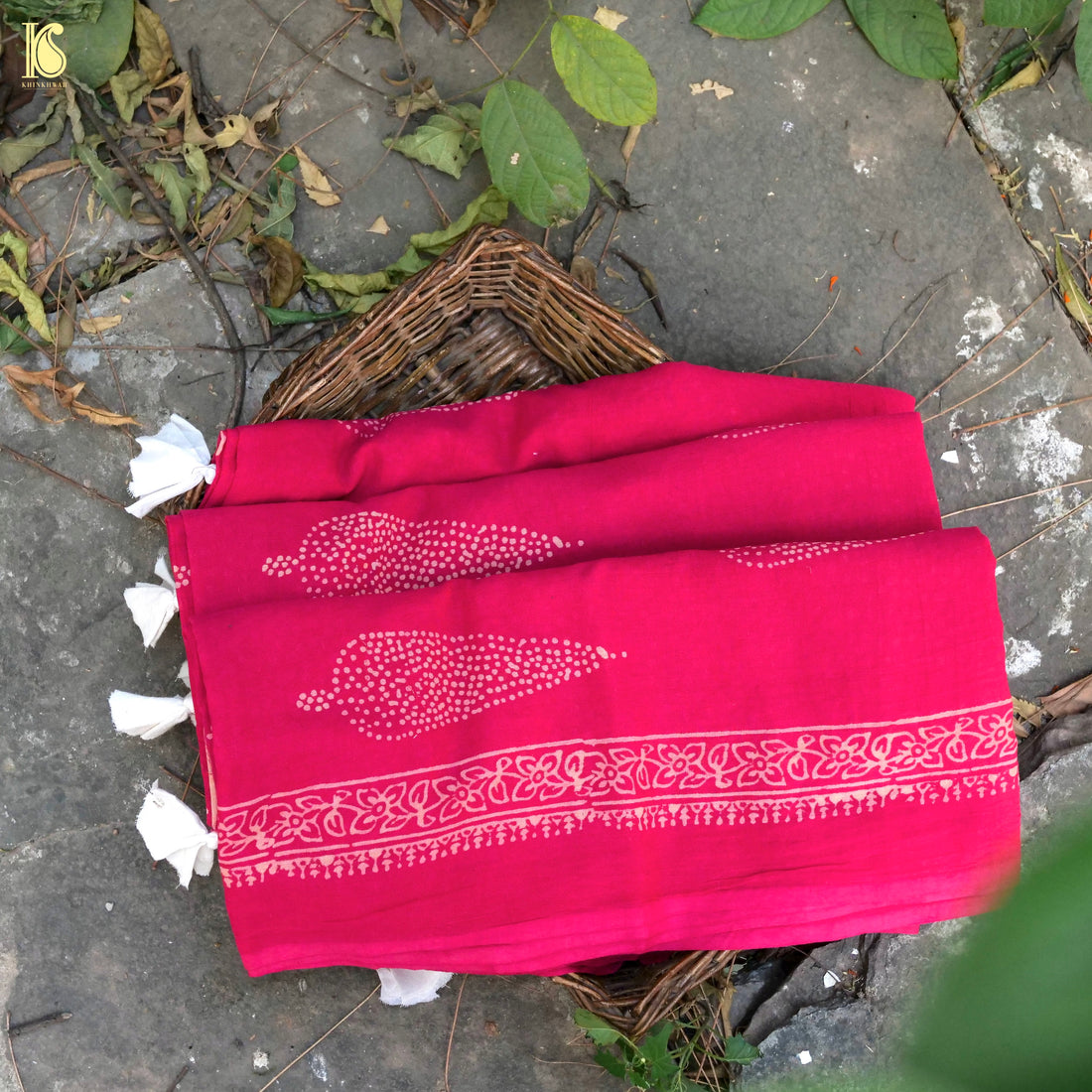 Red Pure Mul Cotton Ajrakh Saree - Khinkhwab