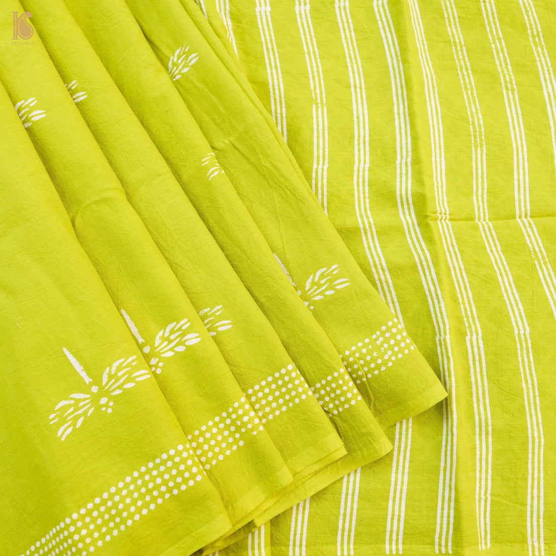 Barberry Green Pure Mul Cotton Ajrakh Saree - Khinkhwab