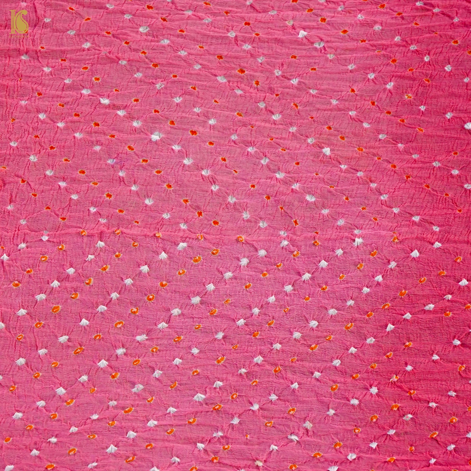 Shaded Pink Pure Georgette Bandhani Stole - Khinkhwab