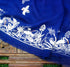 Smalt Blue Handcrafted Parsi Gara Pure Georgette Dupatta - Khinkhwab