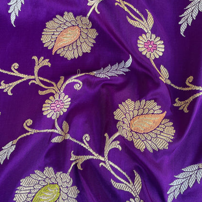 Indigo Handloom Banarasi Pure Katan Silk Kadwa Jaal Saree - Khinkhwab