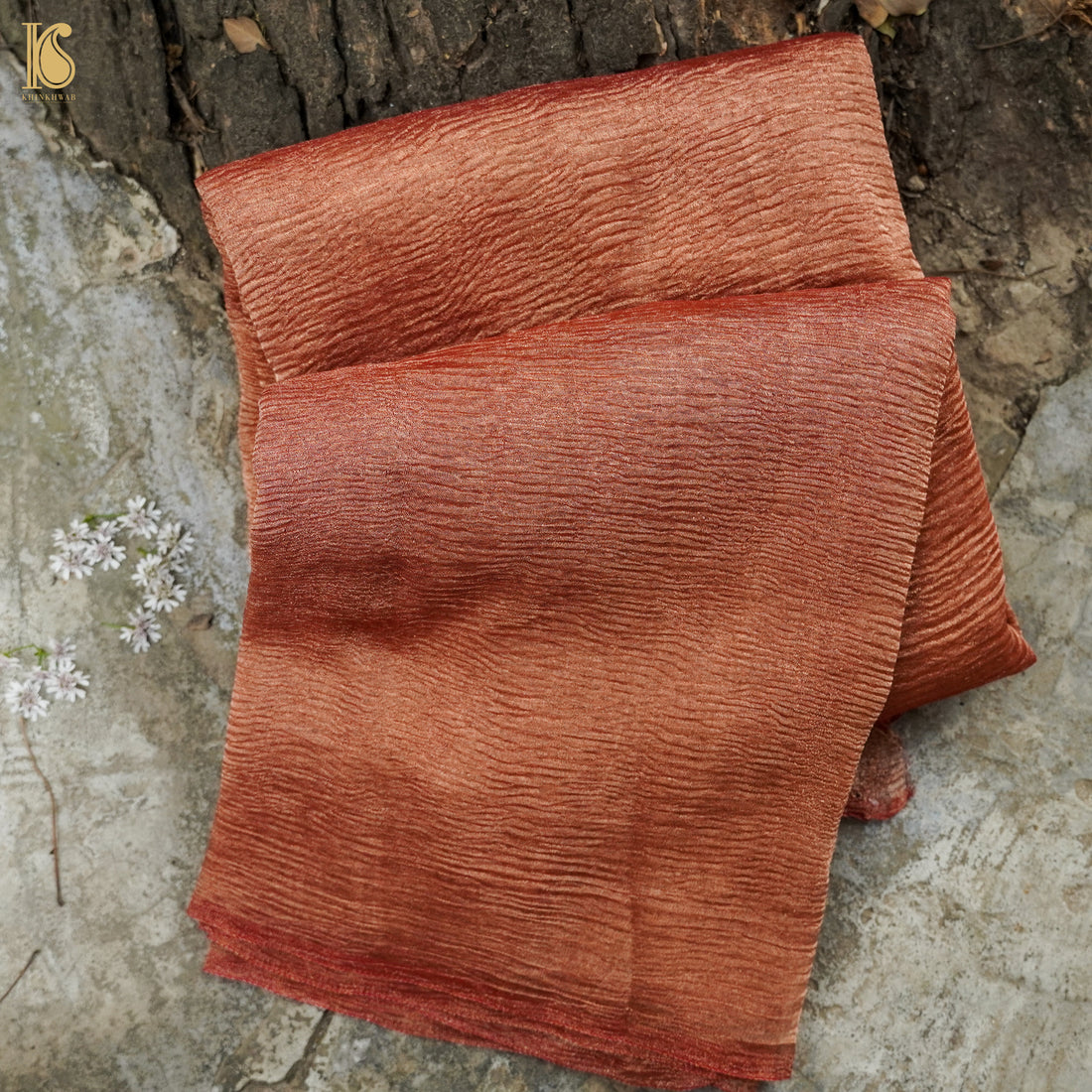 Sante Fe Wrinkle Pure Tissue Silk Saree - Khinkhwab