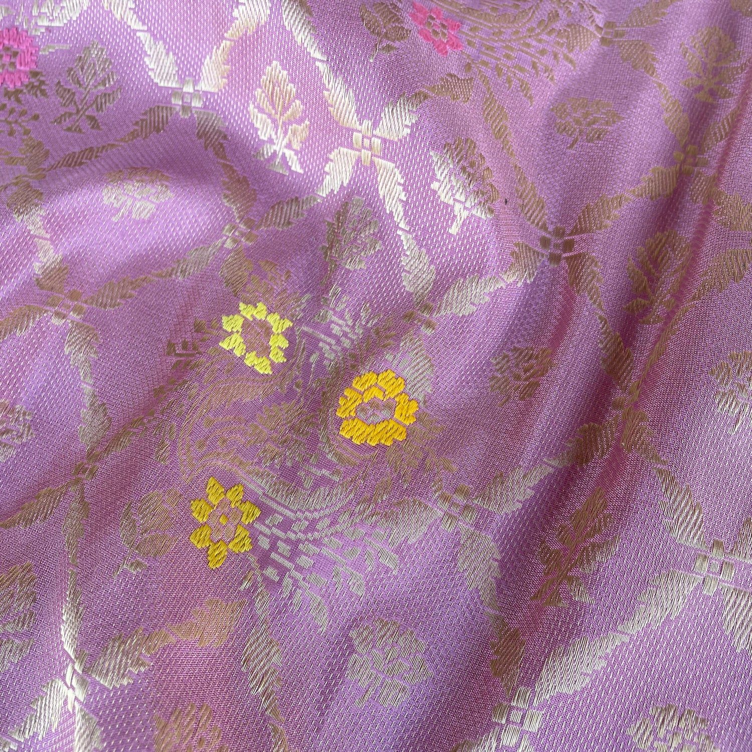 Puce Pink Handloom Banarasi Pure Katan Silk Kadwa Jaal Saree - Khinkhwab