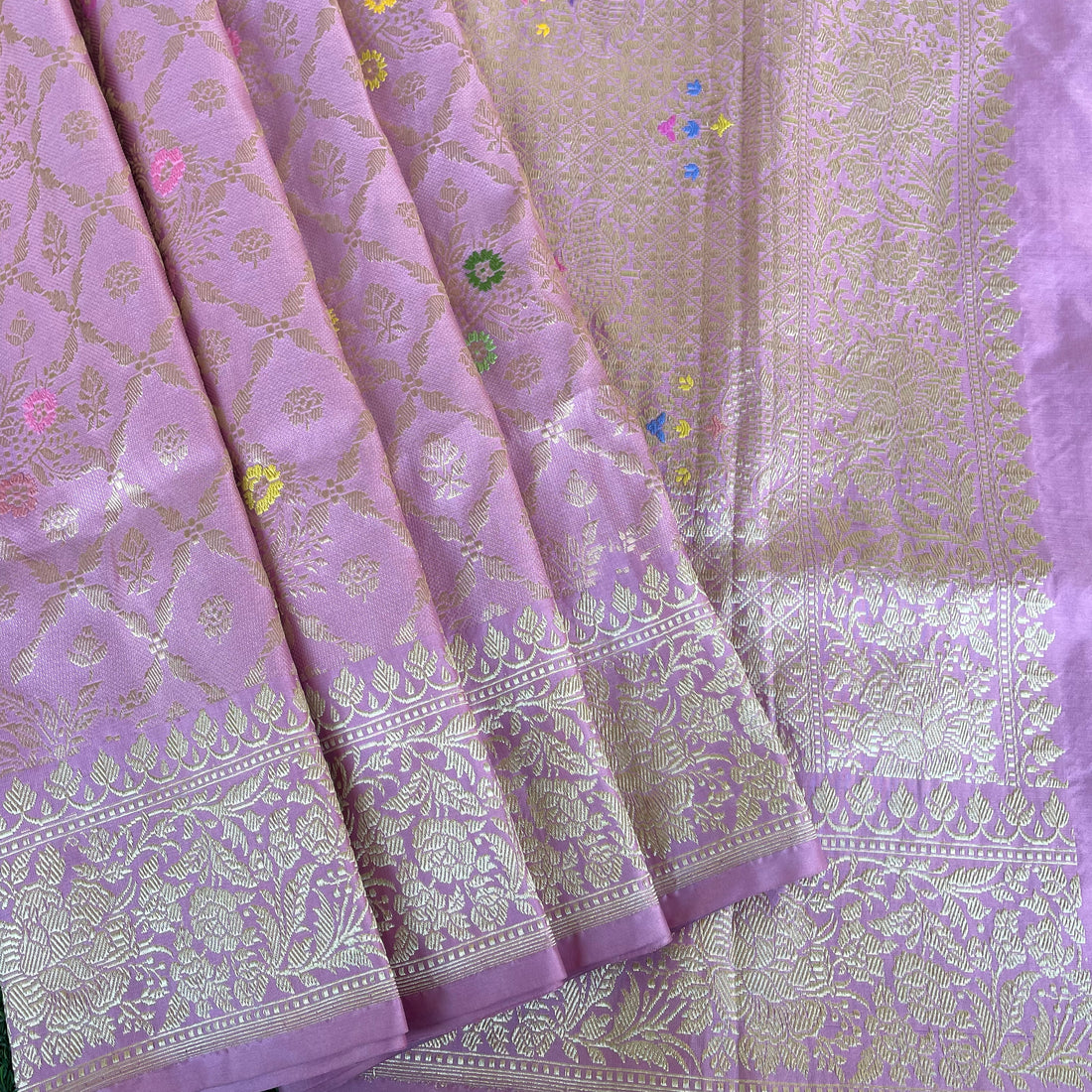 Puce Pink Handloom Banarasi Pure Katan Silk Kadwa Jaal Saree - Khinkhwab