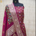 Ruby Red Handwoven Pure Tussar Silk Banarasi Print Suit Set – Khinkhwab