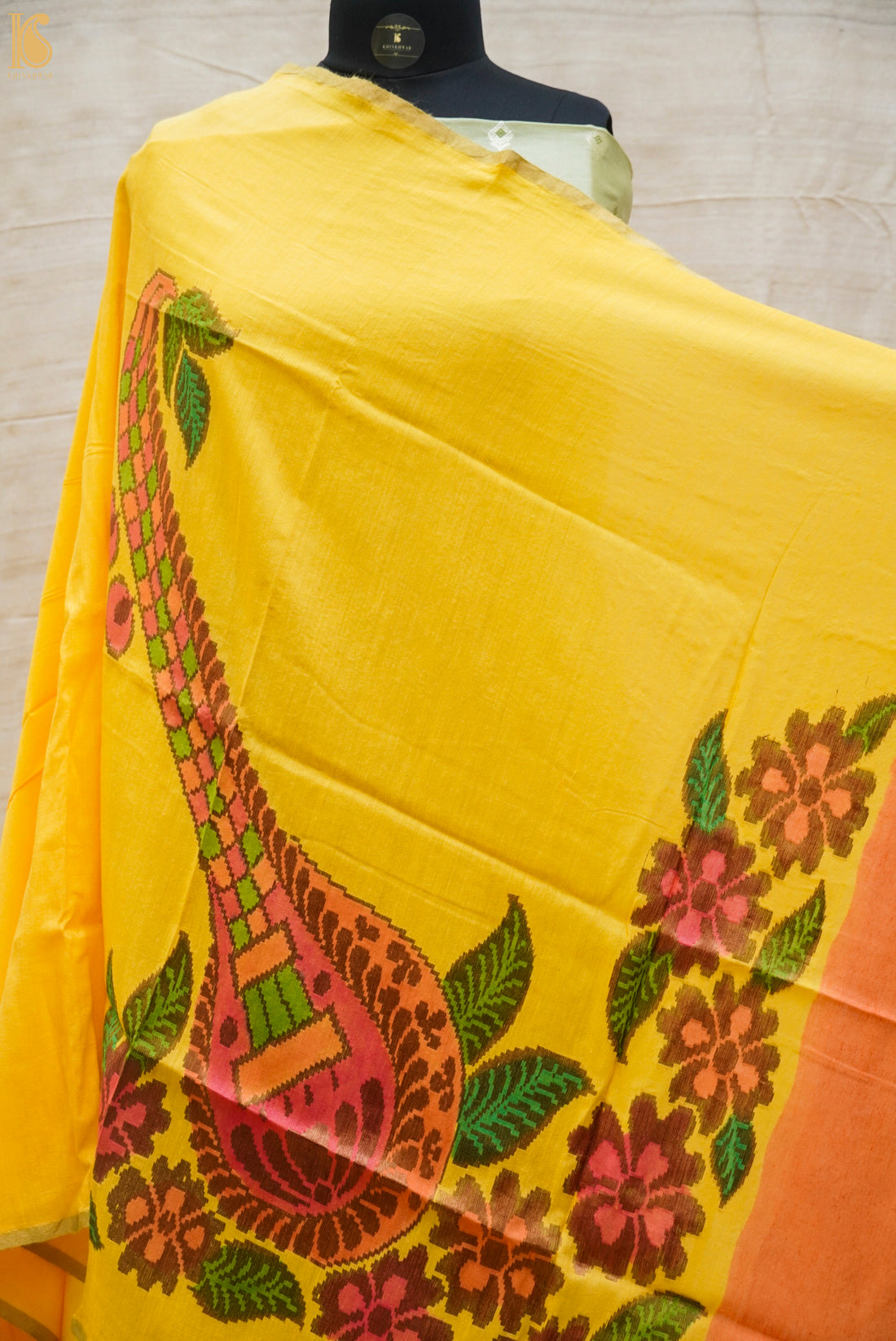Ottoman Green Pure Silk by Spun Silk Handloom Banarasi Suit Set with Dupatta - Khinkhwab