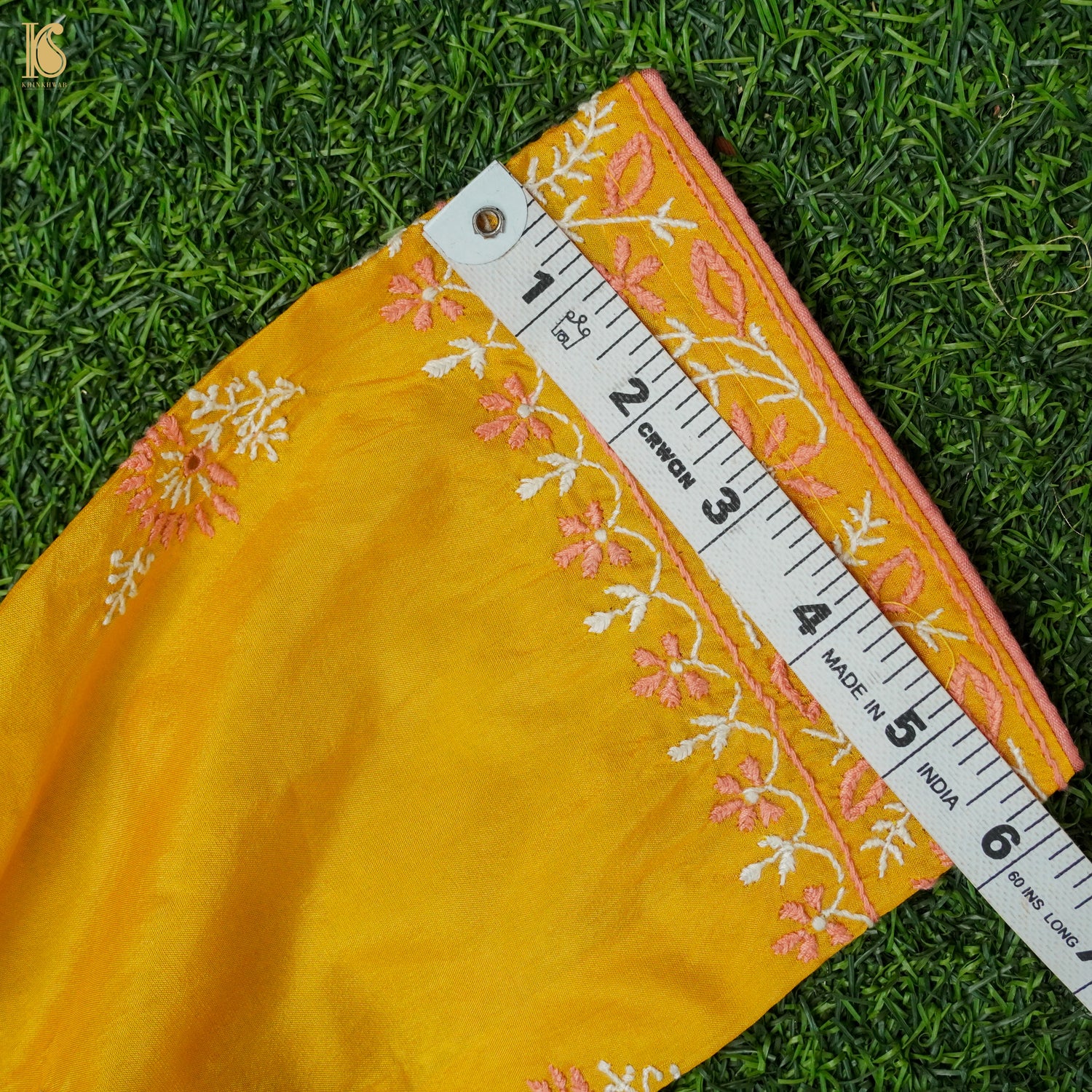 Pure Katan Silk Handwoven Chikankari Stitched Kurta - Khinkhwab
