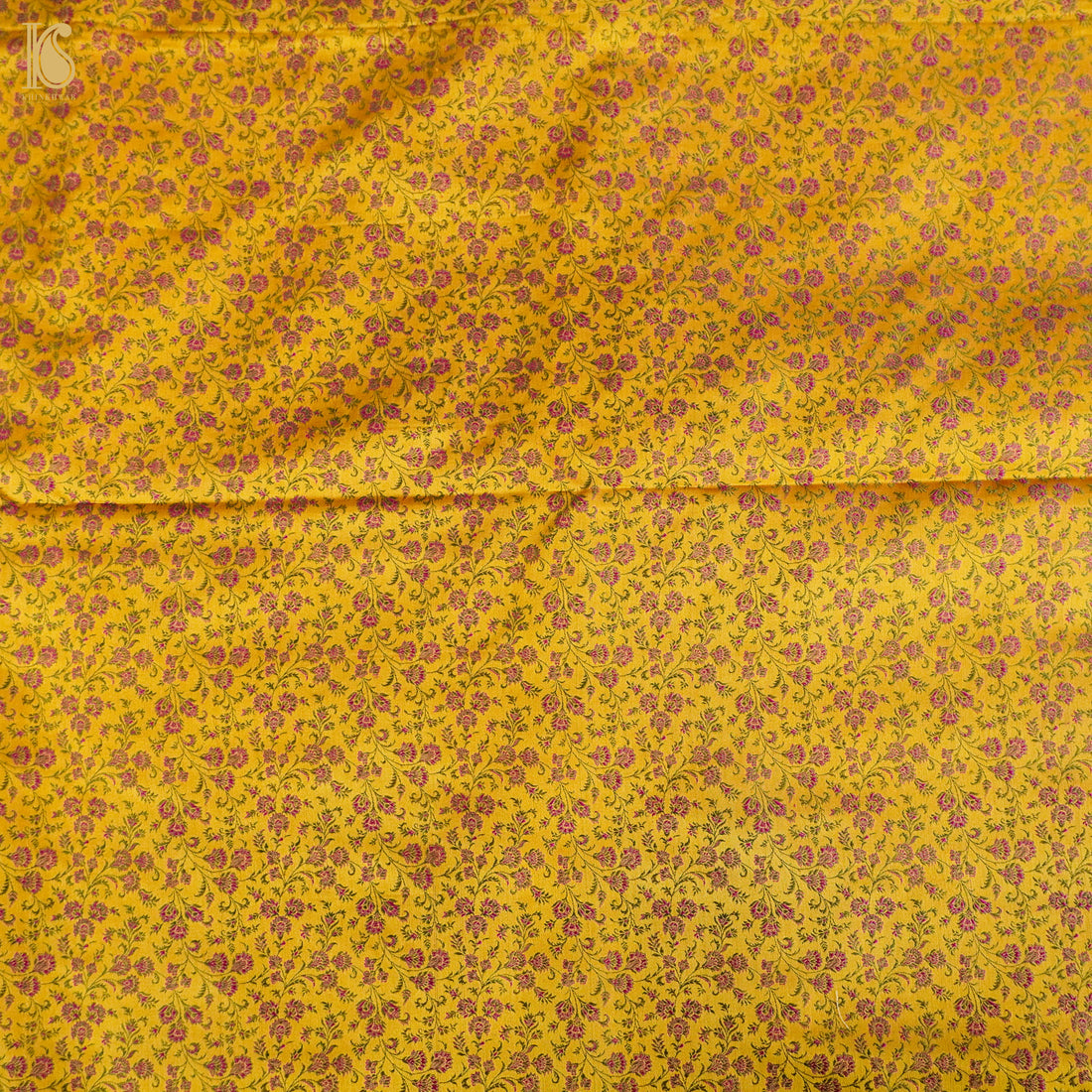 Galliano Yellow Pure Banarasi Silk Handwoven Tanchui Kurta Fabric - Khinkhwab